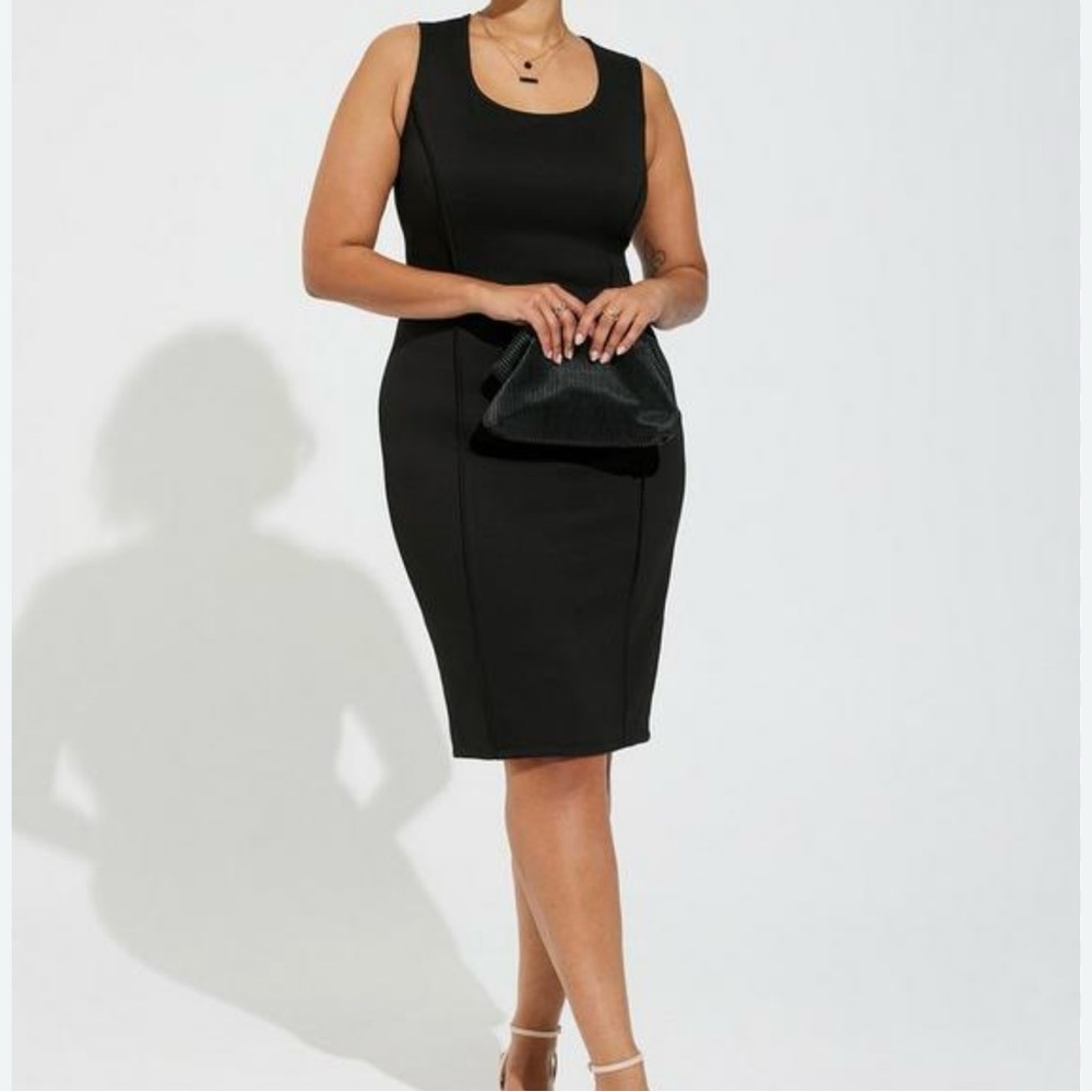 Torrid Black Mini Studio Cupro Sleeveless Bodycon Dress
